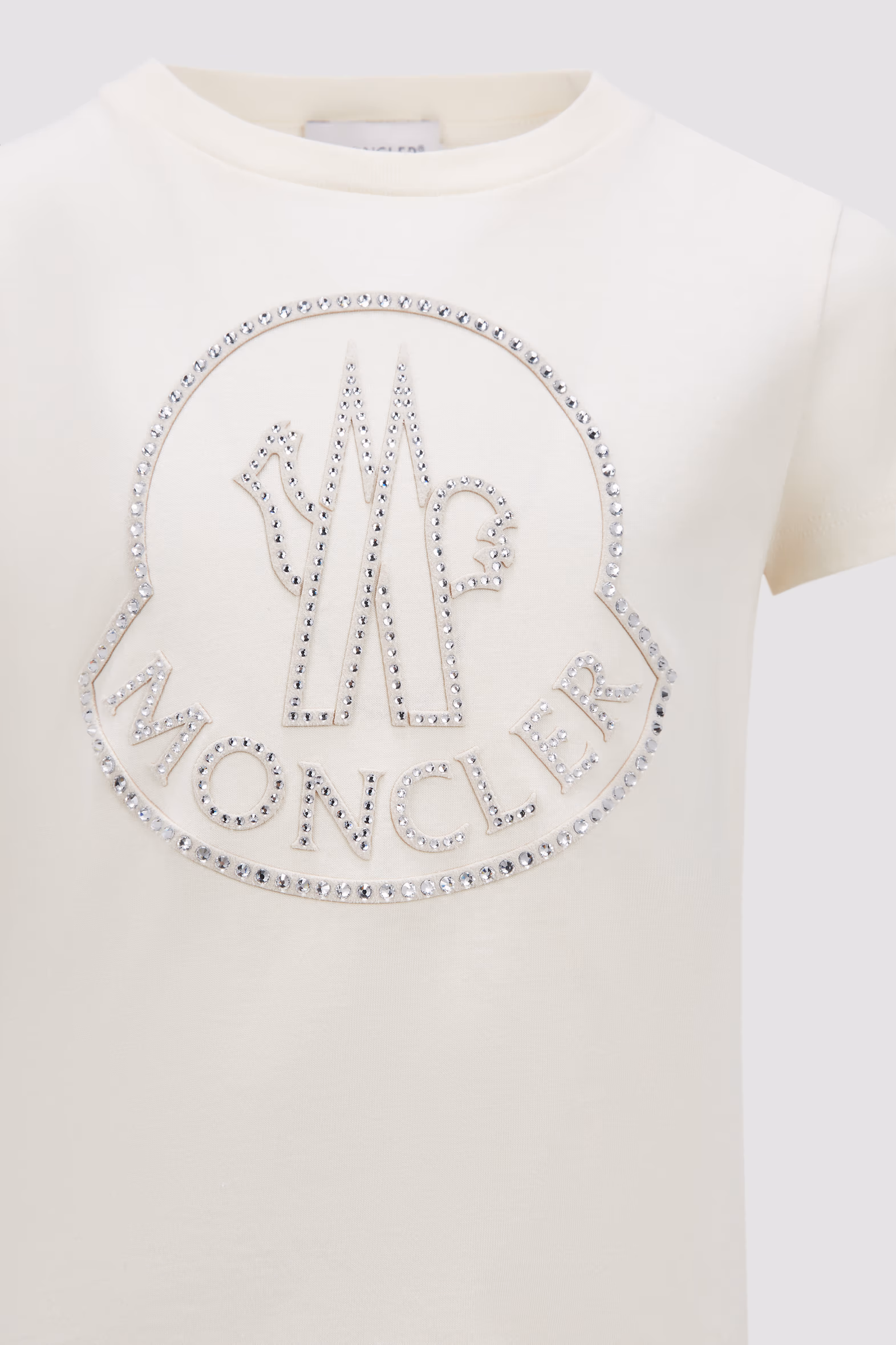 Camiseta de jersey con logotipo de cristales Niña Blanco Moncler 4